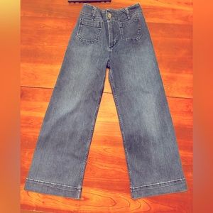 Anthropologie Pilcro Wide Leg Crop Front Pocket Jeans 28 6